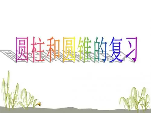 圆柱和圆锥的复习