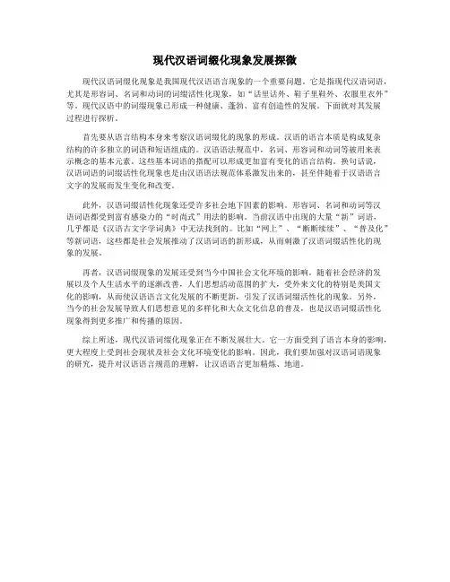 现代汉语词缀化现象发展探微