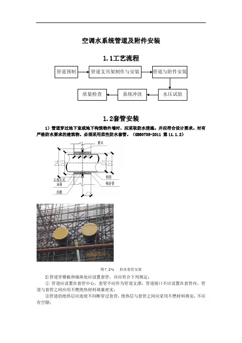 空调水系统管道及附件安装