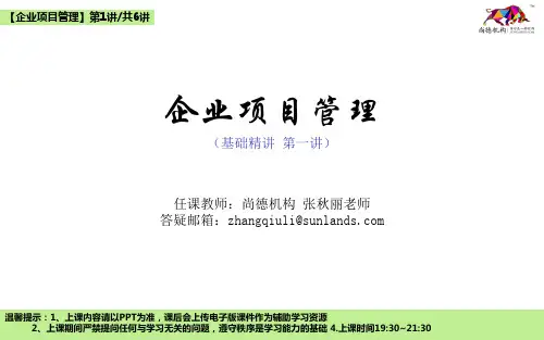 企业项目管理 第一章 (1)