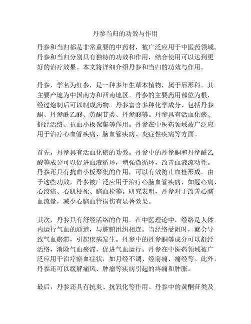 丹参当归的功效与作用