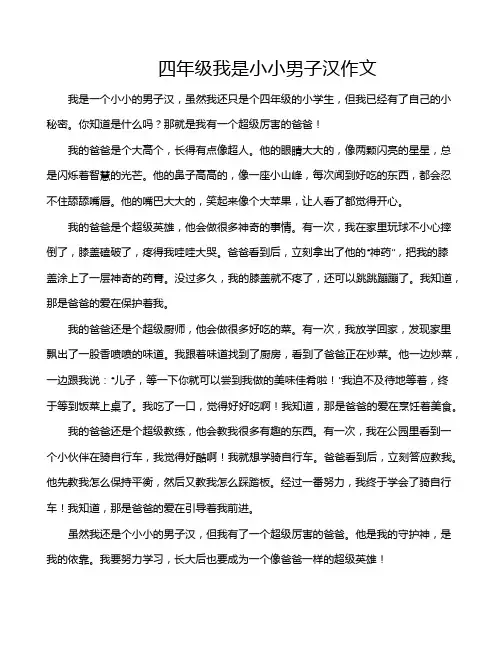 四年级我是小小男子汉作文