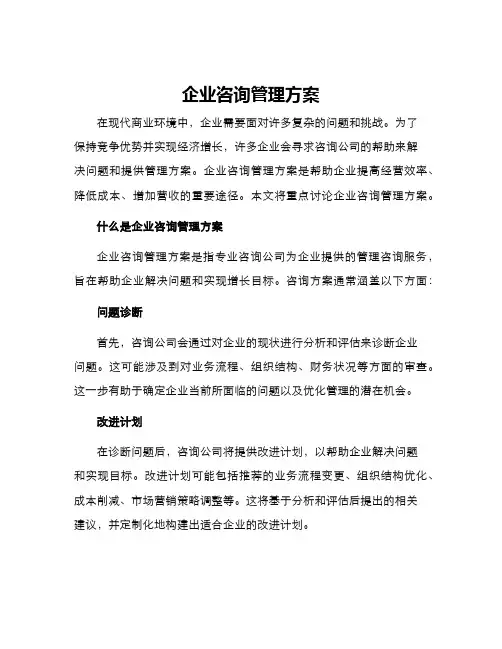企业咨询管理方案