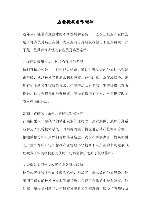 农业优秀典型案例