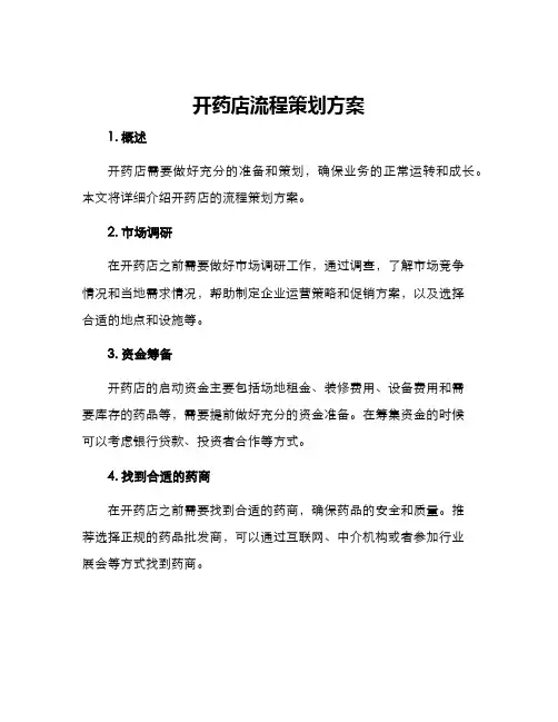开药店流程策划方案