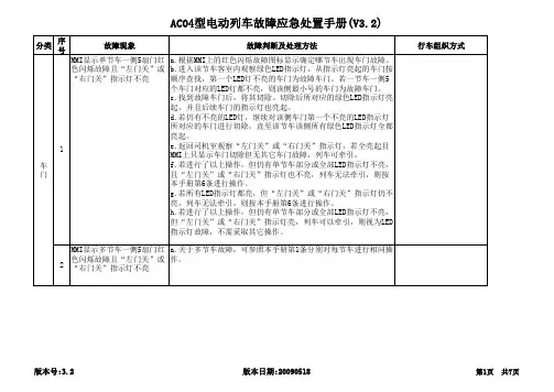 上海地铁9号线AC04型电动列车故障应急排故手册