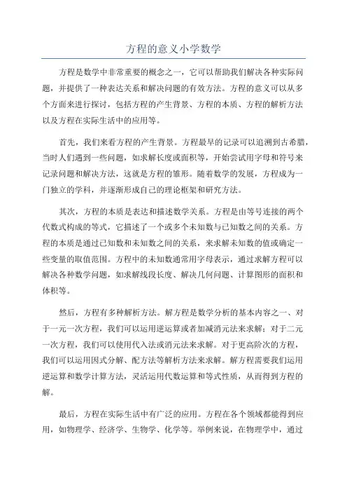 方程的意义小学数学