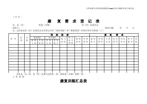 康复需求登记表解析
