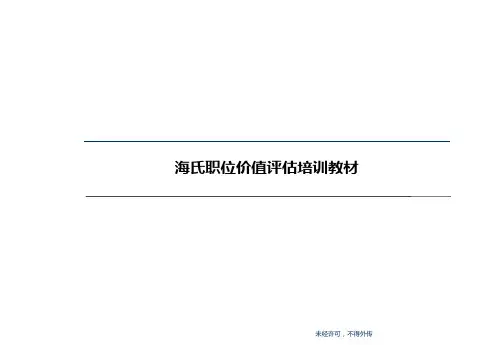海氏职位价值评估培训教材讲解