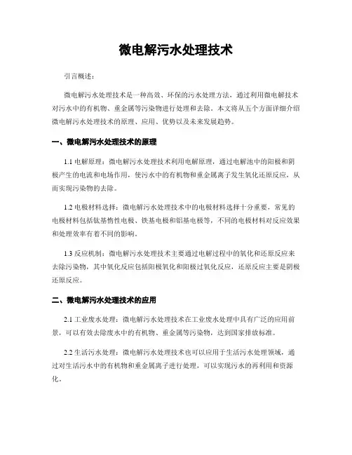 微电解污水处理技术