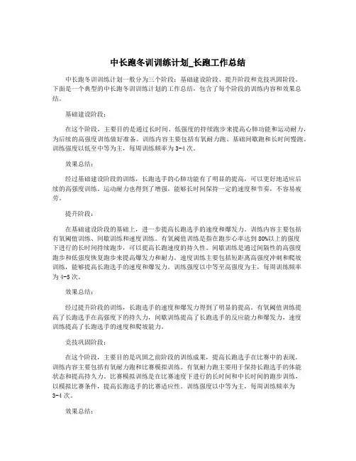 中长跑冬训训练计划_长跑工作总结