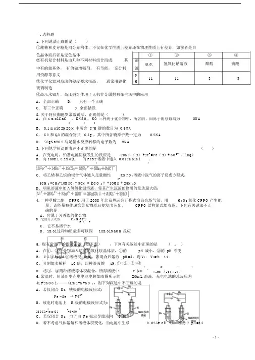 高考化学仿真模拟试题(一).doc