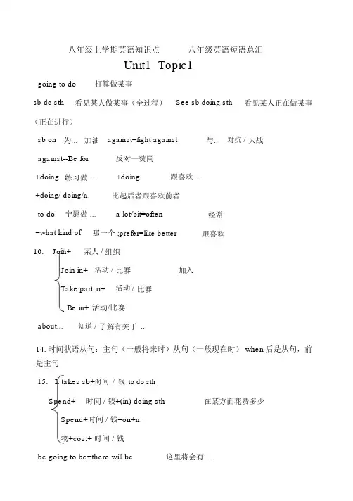 仁爱版八年级上册英语知识点汇总(完整版).doc