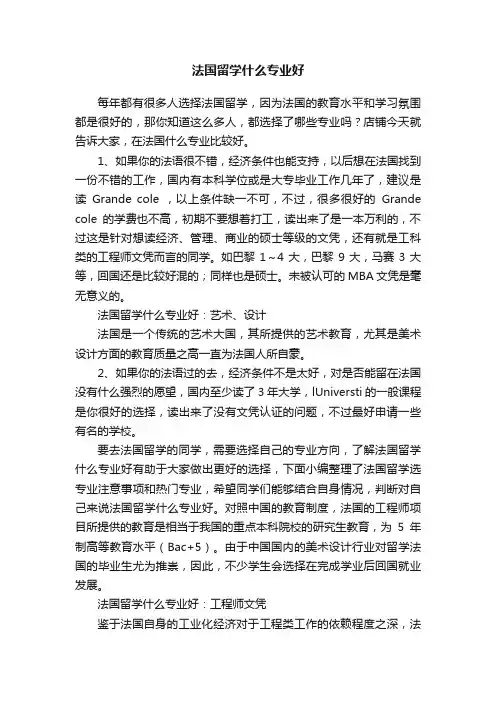 法国留学什么专业好
