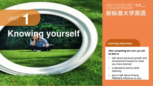 外研社2024教学课件新标准大学英语第三版视听说课件B3U1