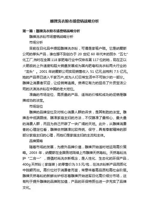 雕牌洗衣粉市场营销战略分析
