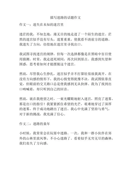 描写迷路的话题作文
