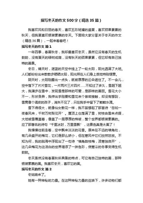 描写冬天的作文500字（精选35篇）
