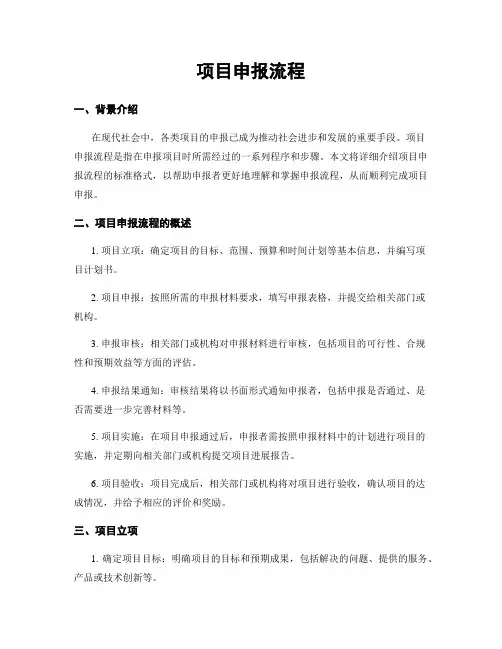 项目申报流程