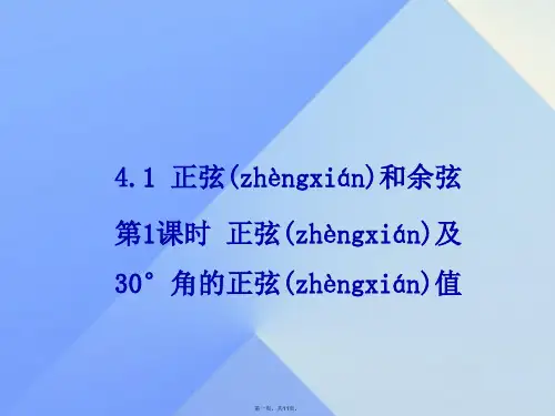 九年级数学上册4.1正弦和余弦第1课时正弦及30°角的正弦值教学课件(新版)湘教版