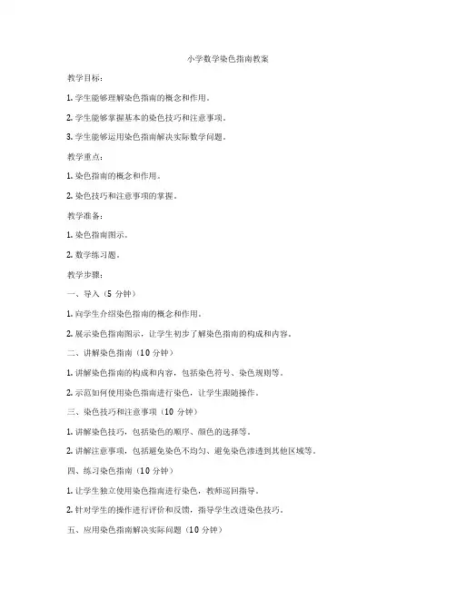 小学数学染色指南教案