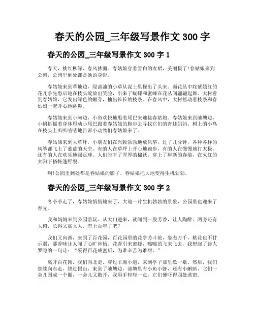 春天的公园三年级写景作文300字