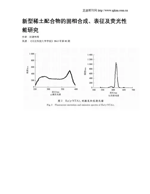 新型稀土配合物的固相合成、表征及荧光性能研究