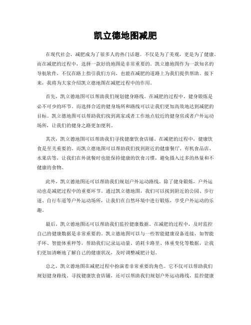 凯立德地图减肥