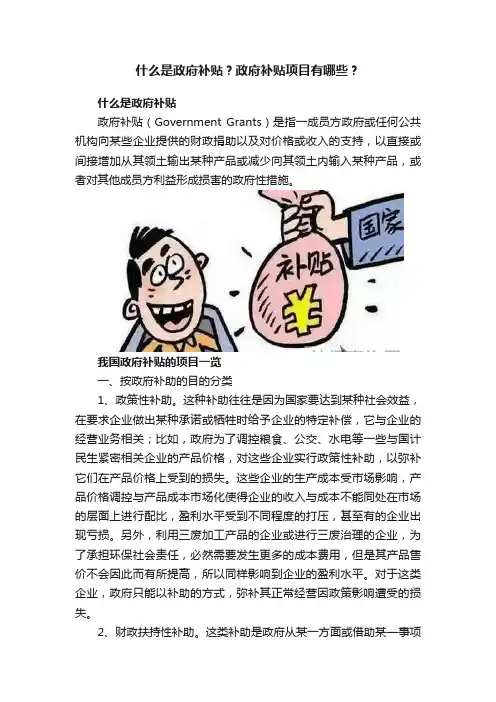 什么是政府补贴？政府补贴项目有哪些？