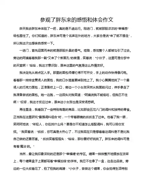 参观了胖东来的感悟和体会作文