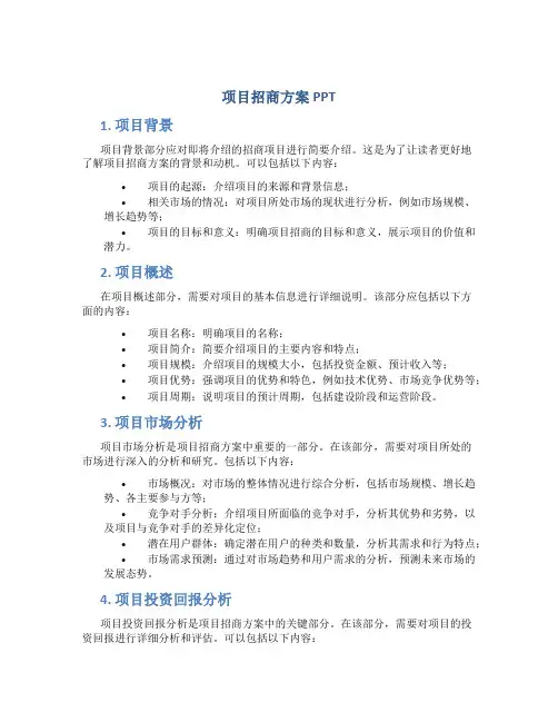 项目招商方案ppt