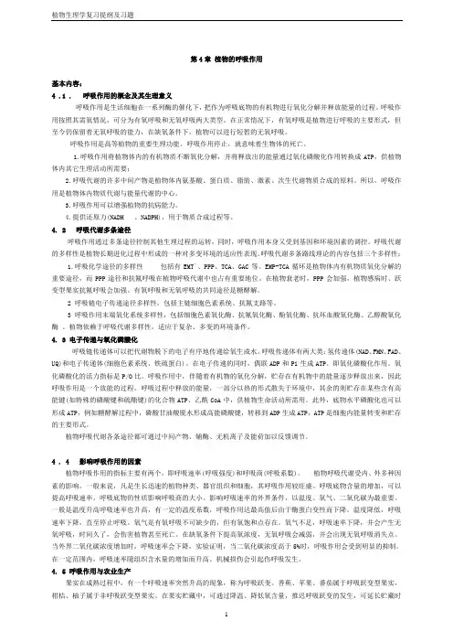 第4章 植物的呼吸作用习题与题解(08级园艺、设施)1