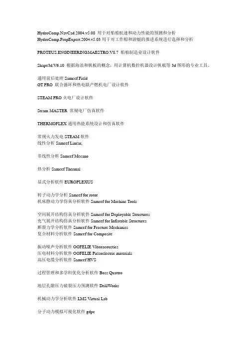 部分行业常用软件介绍