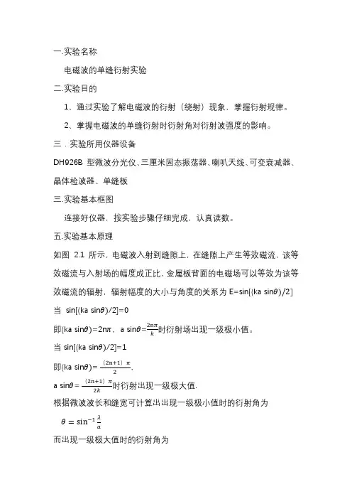 电磁波的单缝衍射实验