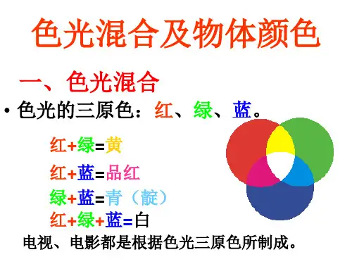 色光混合及物体颜色