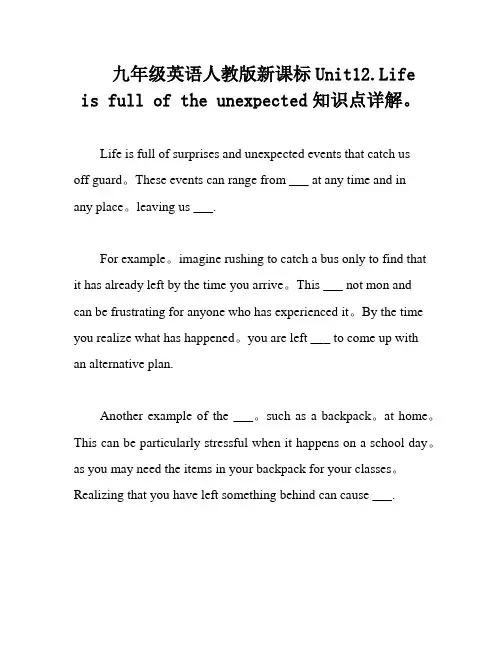 九年级英语人教版新课标Unit12