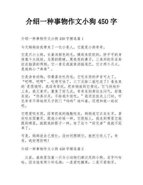 介绍一种事物作文小狗450字