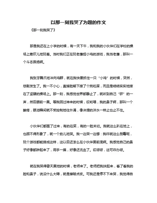 以那一刻我哭了为题的作文