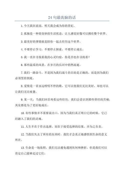 24句最洗脑的话