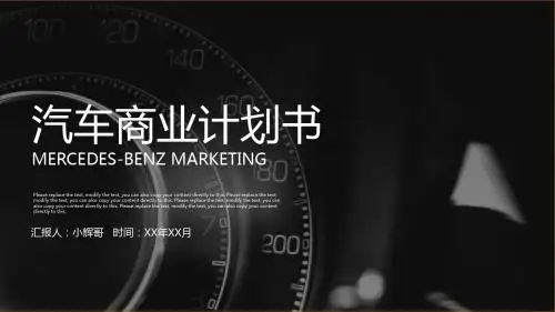 汽车销售商业计划书PPT模板