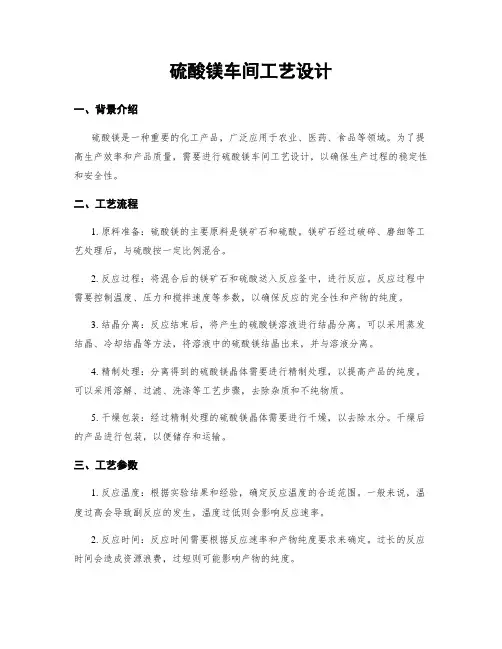 硫酸镁车间工艺设计
