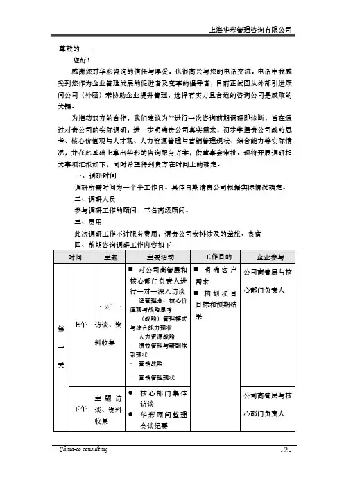 华彩咨询—中集圣达因-诊断提纲