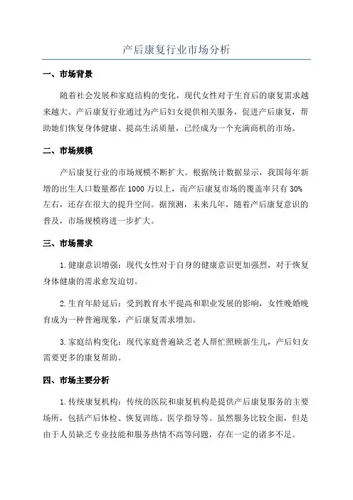 产后康复行业市场分析