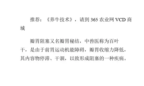 大承气汤加减治疗牛瓣胃阻塞