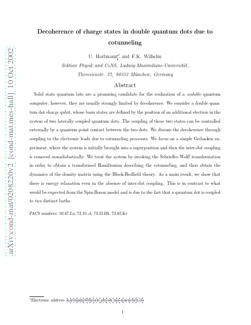 Decoherence of charge states in double quantum dots due to cotunneling