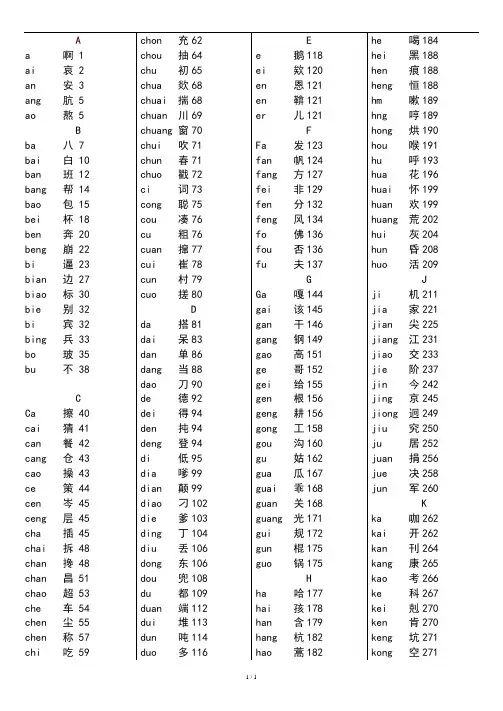 《新华字典》汉语拼音音节索引表(第11版).doc
