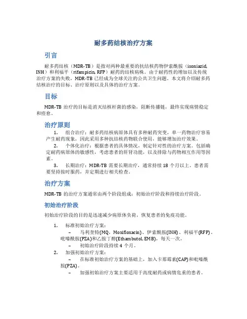 耐多药结核治疗方案