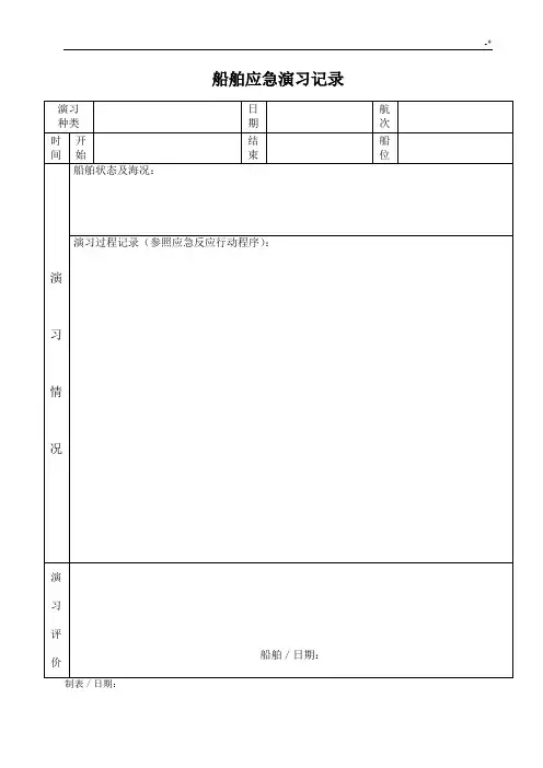 船舶应急演习文本记录