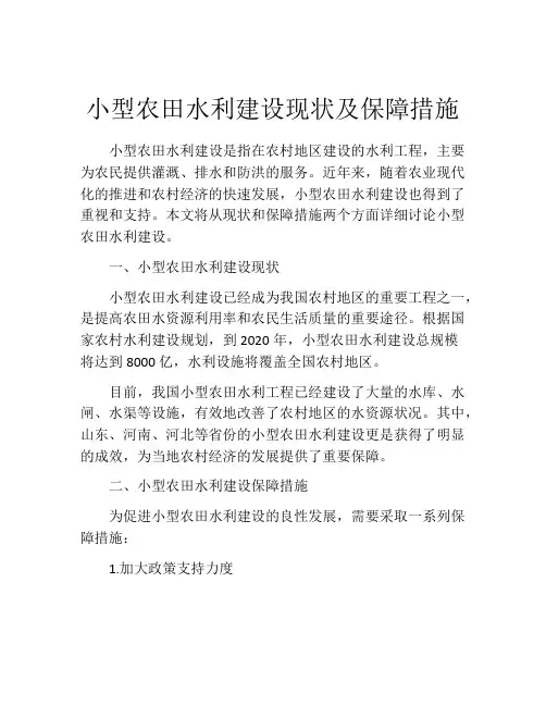 小型农田水利建设现状及保障措施