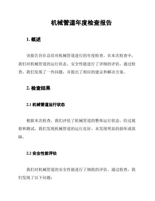 机械管道年度检查报告